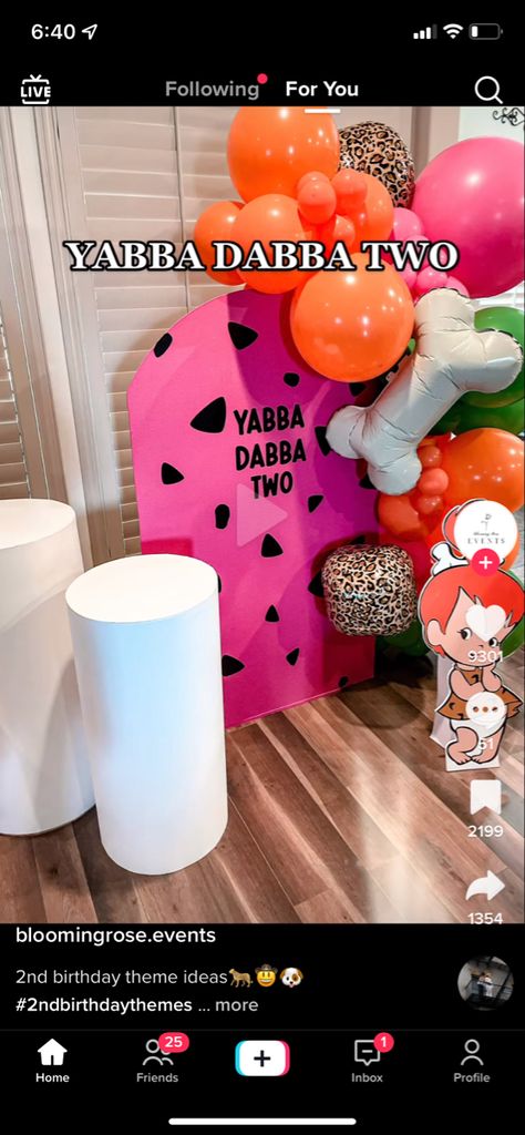 Two Year Old Birthday Party Gender Neutral, Flintstone Food Ideas, Fun Second Birthday Ideas, Fun 2nd Birthday Party Ideas, Birthday Party Themes For 2nd Birthday, Two Boujee Birthday Theme, 2 Year Twin Birthday Party, Yabba Dabba Two Birthday Decorations, Flinstones Birthday Party Food Ideas