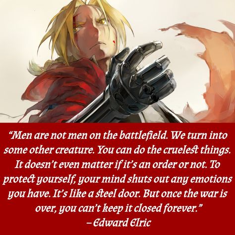 Full Metal Alchemist anime Full Metal Alchemist Quotes, Fullmetal Alchemist Quotes, Full Metal Alchemist Art, Alchemist Quotes, Full Metal Alchemist, Healthy Man, The Stoics, Edward Elric, Godly Man