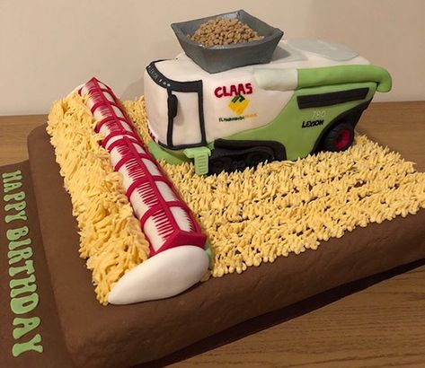 Farmer Birthday Cake, Farmer Cake, Combine Cake, Tractor Birthday Cakes, Farm Birthday Cakes, Tractor Cake, Birthday Cakes For Her, Cake Models, Farm Birthday Party