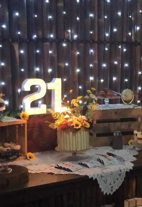 21st Birthday cake Country 21st Birthday Ideas, Country 21st Birthday, Rustic Buttercream Cake, 21st Sign, Barn Birthday Party, Country Birthday Party, 21st Birthday Themes, Dream Birthday Party, 21st Birthday Sign