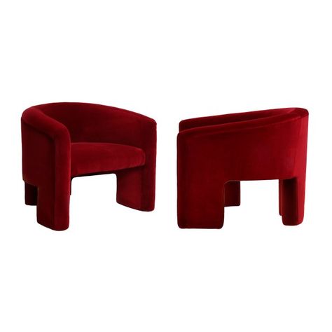 Vintage Mid Century Vladimir Kagan Style Plush Red Velvet Lounge Chairs- a Pair Velvet Chaise, Velvet Lounge Chair, Vladimir Kagan, Velvet Lounge, Reupholster Chair, Outdoor Chaise Lounge Chair, Small Accent Chairs, Furniture Logo, Style Lounge