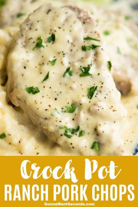 Easy Pork Chop Recipes Crock Pot, Crock Pot Ranch Pork Chops, Ranch Pork Chops Crock Pot, Pork Chop Recipes Crockpot, Ranch Pork Chops, Southern Recipe, Easy Pork Chops, Easy Pork Chop Recipes, Pork Chop Recipes Baked