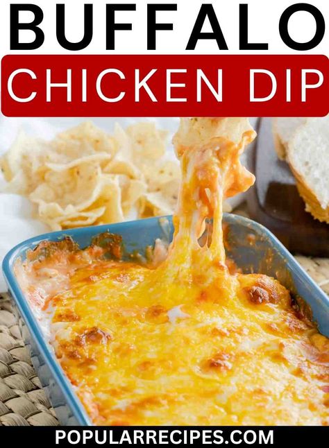 Buffalo chicken dip is a creamy and spicy appetizer featuring shredded chicken, a tangy hot sauce, mixed with cream cheese, and often combined with shredded cheese and ranch dressing. Spicy Chicken Dip, Buffalo Chicken Dip Easy Recipes, Easy Buffalo Chicken Dip, Hot Chicken Recipe, Salads For Kids, Buffalo Chicken Dip Crock Pot, Buffalo Chicken Dip Easy, Easy Buffalo Chicken, Chicken Dip Recipe