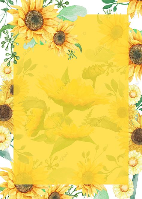 Summer Background Images, Sunflower Images, Beautiful Frames, Sunflower Drawing, Sunflowers Background, Vintage Paper Background, Sunflower Wallpaper, Background Drawing, Flyer Poster