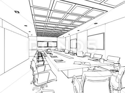 Office Sketch Drawings, Office Room Sketch, Office Interior Design Drawing, Office Interior Drawing, Office Drawing Sketch, Office Perspective Drawing, Interior Illustration Sketches, Office Sketch, Boho Living Room Coffee Tables