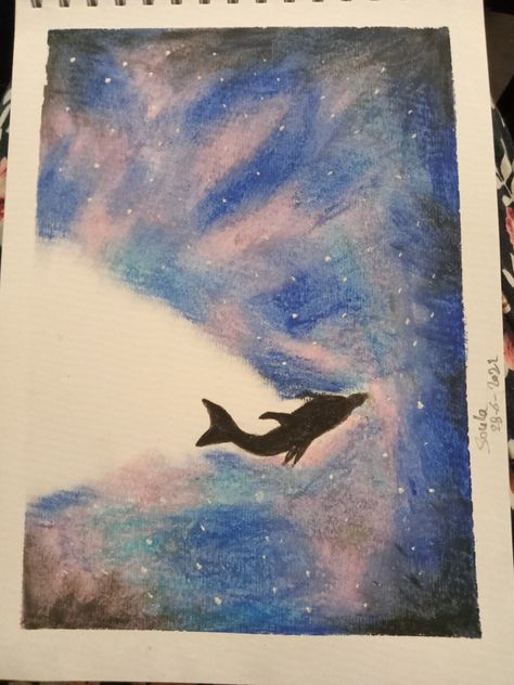 Dolphin in the sky Oil Pastel, Dolphins, The Sky, Wax, Pastel, Drawings, Art