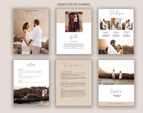 Etsy Ads, Wedding Pricing Guide, Photography Pricing Template, Photography Price List, Photoshop Template Design, Photographer Templates, Pricing Guide Photography, Photography Marketing Templates, Photography Brochure