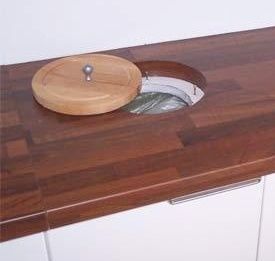 In-Counter Trash Chute Trash Chute, Kitchen Reno, Counter Top, Reno, Countertops, Cut Out