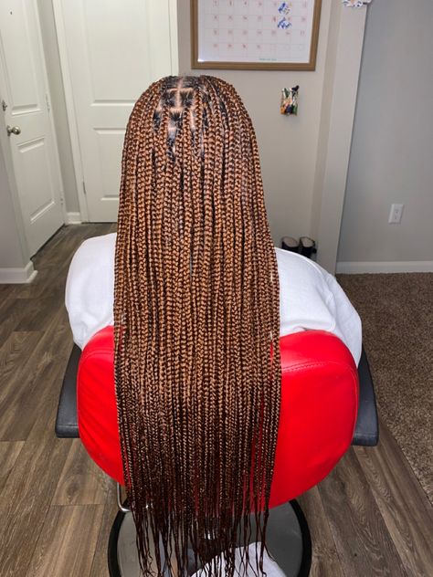 Knotless Box Braids Color 30 And 33, Africa Braids Hairstyles, 30 Braids Color, Braids In Color 30, Colour 30 Knotless Braids, Box Braids Color 30, Knotless Brown Braids, Color 4 Knotless Braids, Copper Knotless Box Braids