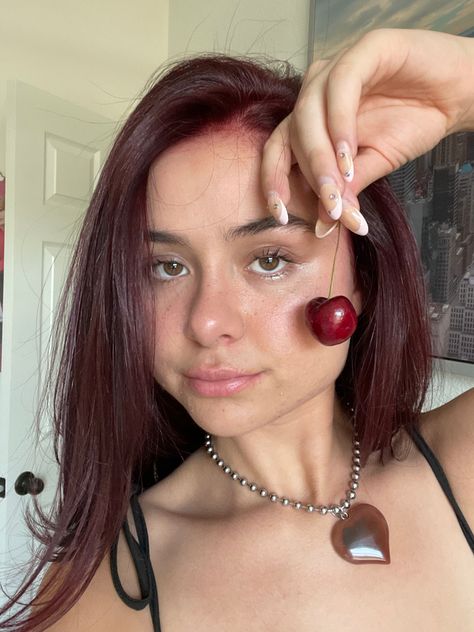 Cherry Wine Hair, Cherry Coke Hair, Hair Pale Skin, Cherry Red Hair, Cherry Coke, Wine Hair, Cherry Hair, Cherry Wine, Cherry Bomb