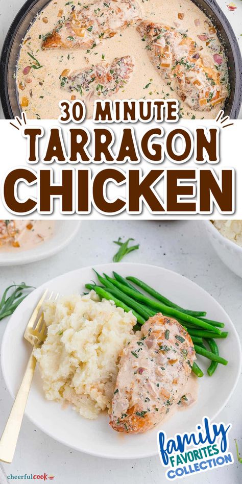 Tarragon Cream Sauce, Beef And Noodles Crockpot, Tarragon Chicken Recipe, Spaetzle Recipe, Tarragon Chicken, Red Curry Chicken, Delicious Chicken Dinners, Cook Recipes, Crockpot Beef