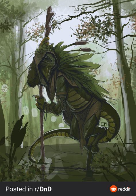 Lizardfolk Druid, Swamp Druid, Druid Aesthetic, Druid Dnd, Dnd Druid, Humanoid Creatures, Heroic Fantasy, By Any Means Necessary, One D