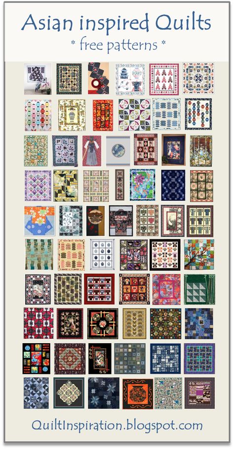 Quilt Inspiration: FREE PATTERN Archive Quilts Using Japanese Fabrics, Asian Quilt Patterns Free, Peacock Quilt, Japanese Quilt Patterns, Asian Quilts, Moon Quilt, Bubble Quilt, Christmas Tree Quilt, Asian Fabric