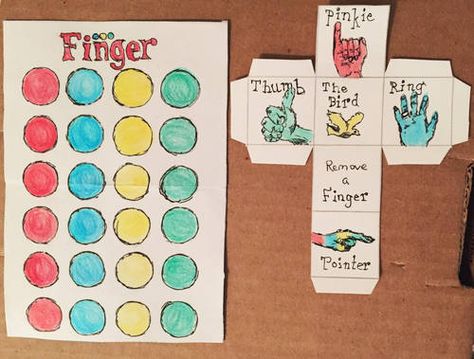 Finger Twister, Bord Games, Finger Games, Twister Game, Teacher Career, Diy Games, Class Activities, Camping Crafts, Diy Toys