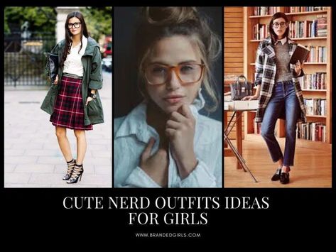 How to Dress Like Nerd 18 Cute Nerd Outfits for Girls Nerd Outfit Ideas, Nerdy Girl Outfits, Cute Nerd Outfits, Ankara Tops With Jeans, Nerd Outfit, Ankara Tops Blouses, Hot Red Lipstick, Jess New Girl, Cute Nerd