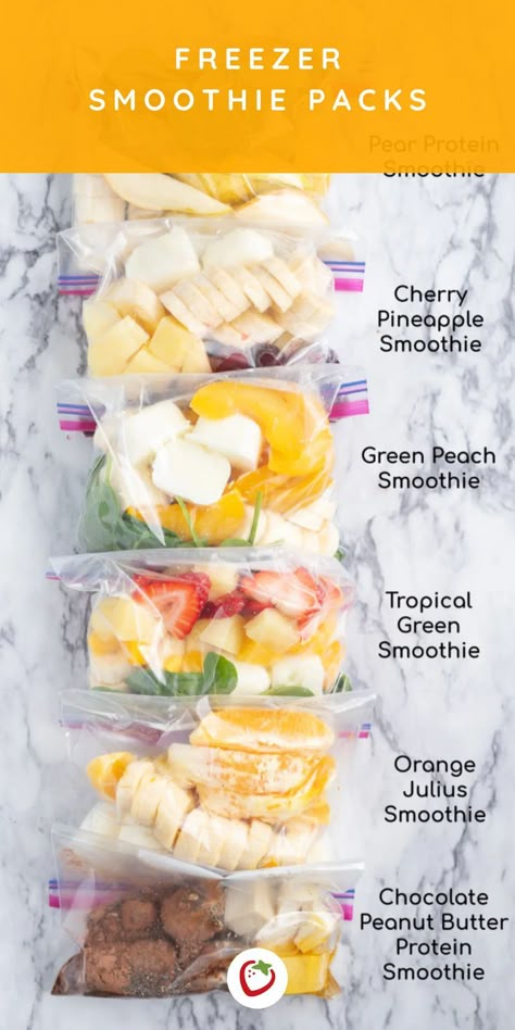 Frozen Smoothie Packs, Make Ahead Smoothies, Freezer Smoothie Packs, Freezer Smoothies, Veggie Smoothies, Smoothie Fruit, Nutribullet Recipes, Smoothie Recipes Healthy Breakfast, Protein Smoothie Recipes