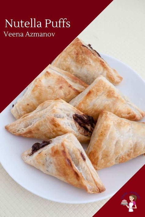 Can you imagine making a snack or dessert in under 15 minutes? Well, these Nutella Puff Pastries take 5 mins to prepare and 10 minutes to bake. Dessert Nutella, Nutella Puff Pastry, Puff Pastry Recipes Dessert, Nutella Snacks, Nutella Recipes Easy, Pastries Recipes Dessert, Pepperidge Farm Puff Pastry, Puff Pastry Filling, Puff Pastries