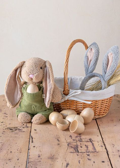 Coco Village, Huggable Teddy Bear, Bunny Easter Basket, Easter Basket Ideas, Rabbit Plush Toy, Wooden Playset, Turtle Plush, Dinosaur Plush, Easter Projects