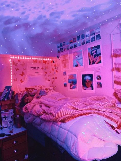 tiktok rooms we all wish we has Bed Room, Bedroom, Bed, Purple, Wall, Pink