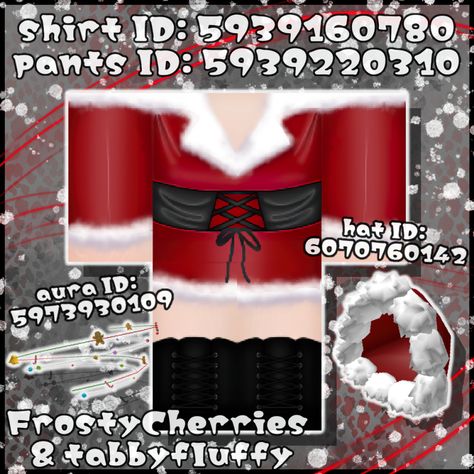 Chrismas Codes Berry Ave, Christmas Roblox Codes, Roblox Codes Christmas, Cute Roblox Christmas Outfits, Christmas Outfit Codes, Red Accessories Roblox Code, Roblox Christmas Outfit Codes, Roblox Id Codes For Clothes Christmas, Roblox Plush