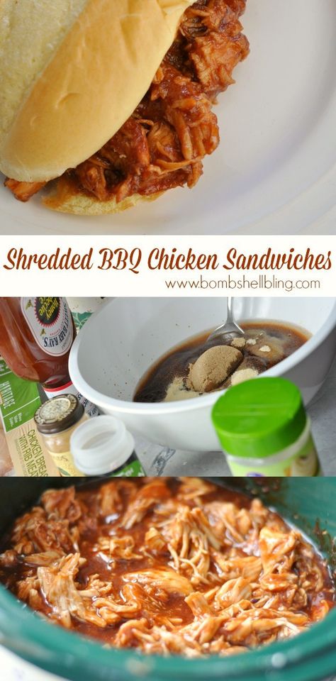 Crockpot Bbq Chicken Sandwiches, Barbeque Chicken Sandwich, Shredded Barbecue Chicken, Delicious Freezer Meals, Bbq Chicken Sandwiches, Crockpot Bbq Chicken, Heathy Eats, Freezer Prep, Chicken Sandwich Recipe