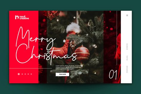 Merry Christmas Web Landing Page AI and PSD Vol.2 by naulicrea on Envato Elements Christmas Landing Page Design, Christmas Landing Page, Xmas Design Graphic, Christmas Website Design, Mailing Design, Web Landing Page, Drive Logo, Website Banner Design, Holiday Campaign