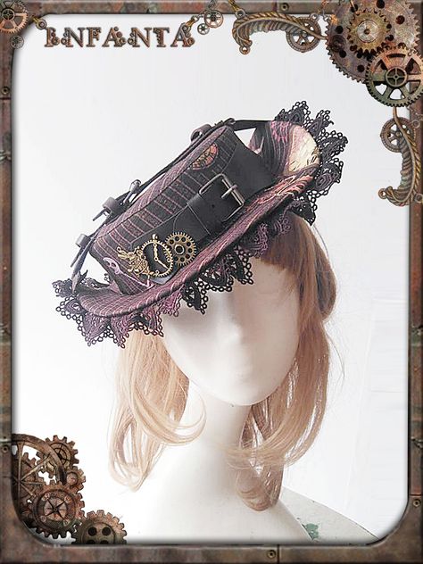 Infanta -Antique Mechanical Doll- Steampunk Lolita Accessories Steampunk Headpiece, Swap Ideas, Manga Hair, Steampunk Hat, 18th Century Fashion, Steampunk Accessories, Big Hat, Steampunk Clothing, Head Accessories