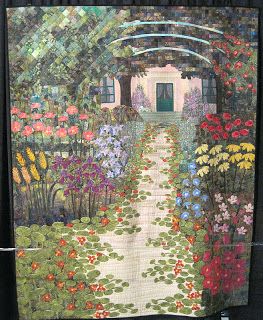 I just uploaded 126 pictures.  And I thought that I was paring it down! Chopper says it's just going to take ages for people to look at and... Monet Garden, Watercolor Quilt, Monet's Garden, Landscape Art Quilts, Landscape Quilt, Flower Quilts, Landscape Quilts, Picture Quilts, Garden Quilt