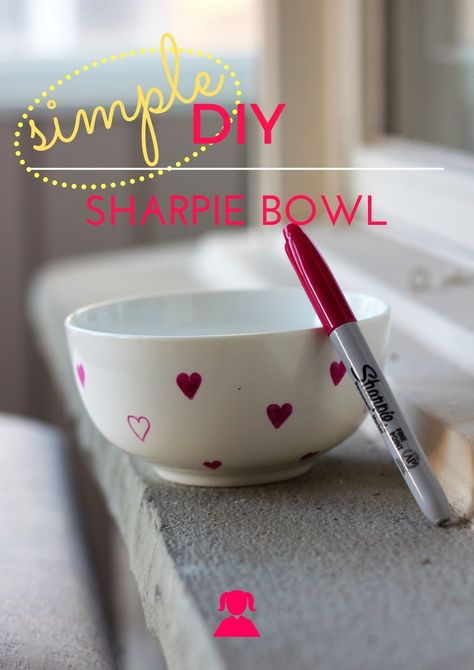 Diy Bowl, Diy Sharpie, Dollar Store Diy Projects, Diy Mugs, Dollar Store Diy, Simple Diy, Ceramic Bowl, My Phone, Cereal Bowls