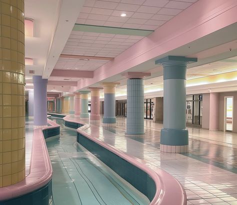 Aesthetic Settings, 80s Illustration, Mv Set, 80s Interior Design, Dreamcore Aesthetic, 80s Interior, 80s Pastel, Vaporwave Wallpaper, Retro Interior Design