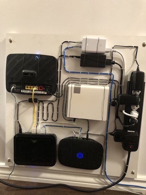 My Home Networking-hidden behind a couch Home Network Closet, Home Networking Setup, Network Closet, Cable Management Diy, Network Organization, Network Rack, Hide Wires, Server Rack, Rack Tv