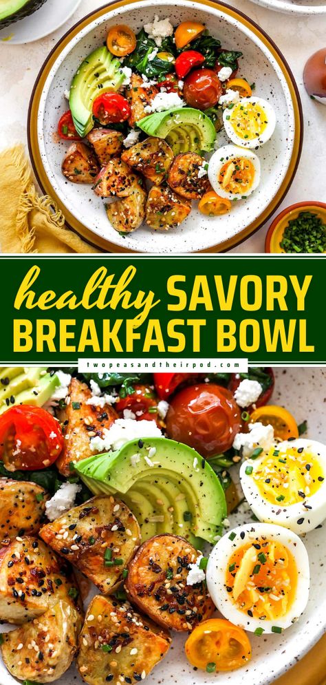 Savory Breakfast Bowl Brinner Ideas, Breakfast Bowl Healthy, Breakfast Bowls Recipe, Healthy Bowl, Healthy Bowls Recipes, Healthy Breakfast Bowls, Avocado Breakfast, Lost 100 Pounds, Healthy Bowls