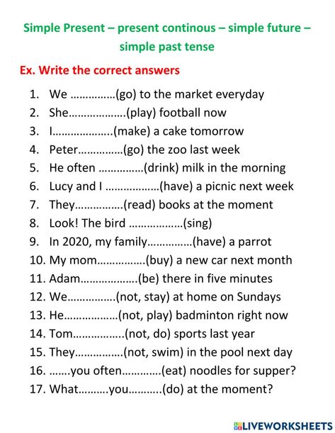 Simple Past Worksheet, Simple Past Tense Worksheet, Unseen Passage, Tense Worksheet, Speaking Topics, Past Tense Worksheet, Tenses Exercises, All Tenses, Study German