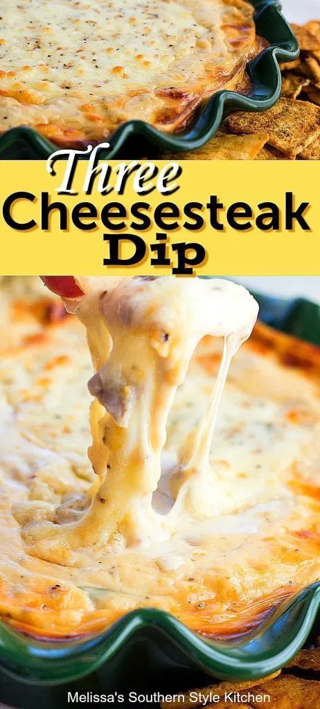 Outback Three Cheese Steak Dip Recipe, Steak Dip, Rv Snacks, Quick Party Desserts, Cheesesteak Dip, Bread Dips, Melissas Southern Style Kitchen, Easy Party Desserts, Steak Sandwiches