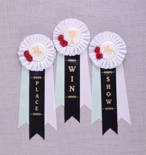 horse show ribbon favors Kentucky Derby Party Favors, Spring Bridal Shower Favors, Derby Decorations, Kentucky Derby Decor, Kentucky Derby Decorations, Kentucky Derby Theme, Kentucky Derby Party Decorations, Derby Party Decorations, Horse Ribbons