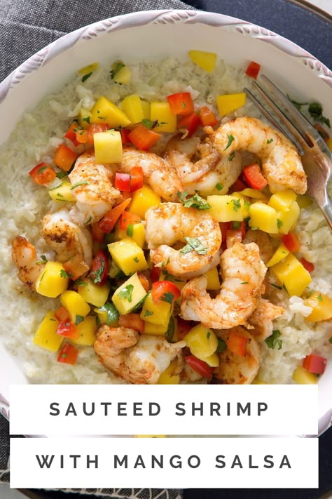 Mango Salsa And Shrimp, Sauteed Shrimp With Mango Salsa, Shrimp And Mango Salsa Recipes, Sautéed Shrimp With Mango Salsa, Shrimp Mango Salsa Recipe, Mango Salsa Shrimp Bowl, Mango Shrimp Recipes, Mango Salsa Shrimp, Shrimp With Mango Salsa