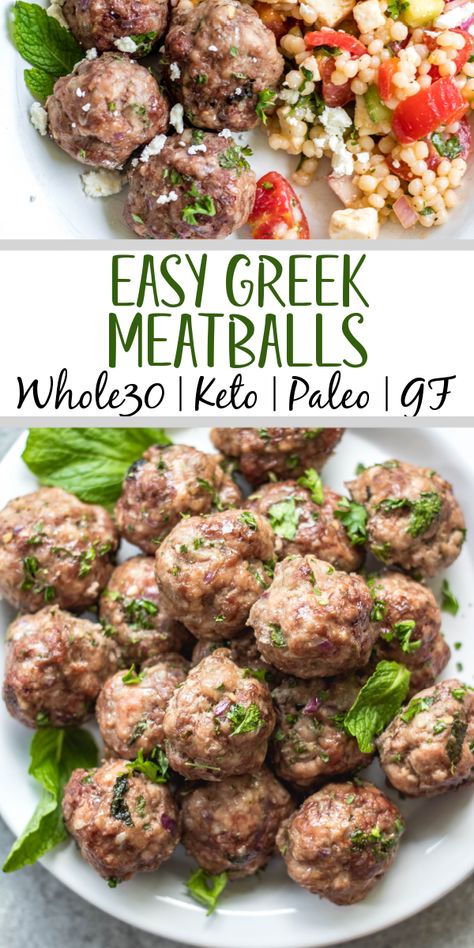 Low Carb Ground Beef Recipes, Greek Meatballs Recipe, Healthy Meatballs, Ground Beef Meatballs, Ground Pork Recipes, Greek Meatballs, Healthy Ground Beef, Low Carb Low Fat Recipes, Boiled Egg Diet Plan