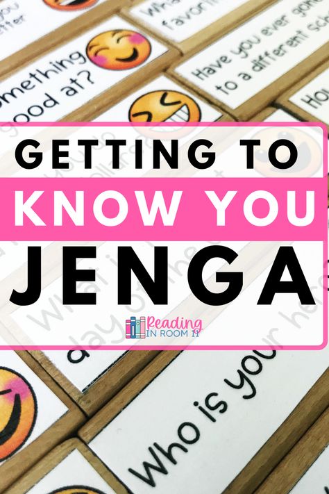 Spice up your classroom with "Getting to Know You Jenga"! This interactive game is the perfect way to foster connections and create a positive learning environment. With over 50 engaging questions, flexibility for any classroom setting, and a digital version for tech-savvy teachers, "Getting to Know You Jenga" is a must-have for educators. Get yours today and watch the magic unfold! Get To K Ow You Games, Jenga Get To Know You Questions, Primary Get To Know You Games, Get To Know You Jenga, Jenga With Questions, Getting To Know You Game, Get To Know You Activities For Teens, Getting To Know You Games, Get To Know You Activities Elementary