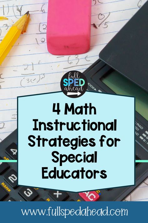 Let’s talk about math instructional strategies from the special education perspective. Along with some practical math instructional strategies for specific segments of your special education math classroom! This is not an exhaustive list, just a list of the most common strategies I see in the math classrooms. Math Resources For Teachers, Math Special Education, Instructional Strategies Teaching, Math Instructional Strategies, Sped Math, Middle School Special Education, High School Special Education, Teaching Math Strategies, Special Education Math