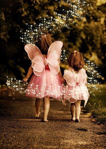 `sisterly Fairy Costumes, Angels Among Us, Foto Art, Fairy Angel, Fairy Wings, Fairy Land, Little People, The Words, Pretty In Pink