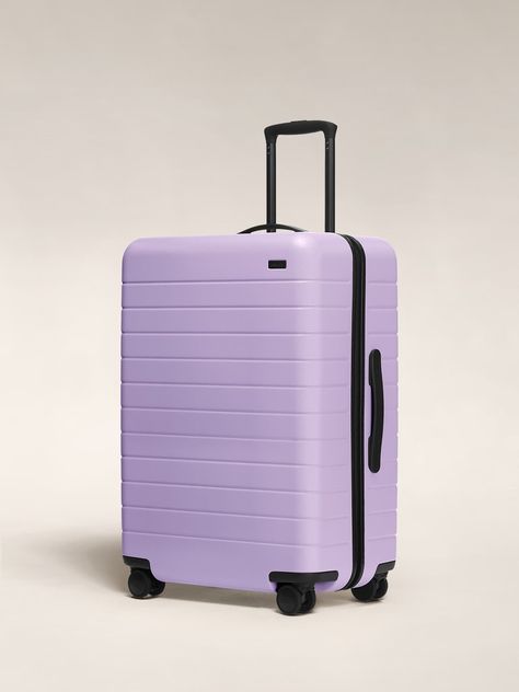 Purple Suitcase Aesthetic, Purple Suitcase, Purple Luggage, Korea Shopping, Designer Things, White Luggage, Premium Luggage, Friends Trip, Travel Needs