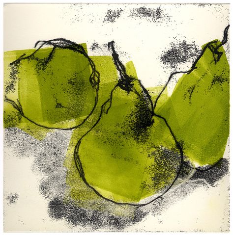 Monoprint Art, Gelli Printing Art, Pear Art, Soyut Sanat Tabloları, Fruit Painting, 수채화 그림, Arte Inspo, Home Decor Projects, Still Life Art