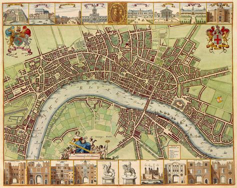 Huge Vintage historic old world map of LONDON by VintageImageryX, $62.00 Old Maps Of London, Map Of London, Charles Ii, Map Vintage, London Map, Old World Maps, City Of London, Art Carte, Old Maps