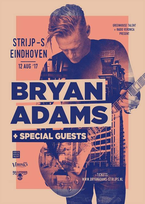 Bryan performs at the StrijpS in Eindhoven, NLD August 12th. Tickets on sale February 10th at: www.bryanadams-Strijps.nl #BryanAdamsGetUp Bryan Adams Poster, Song Prints, Local Train, Kingston Ontario, Bryan Adams, Grammy Nominations, Best Albums, February 10, Eindhoven