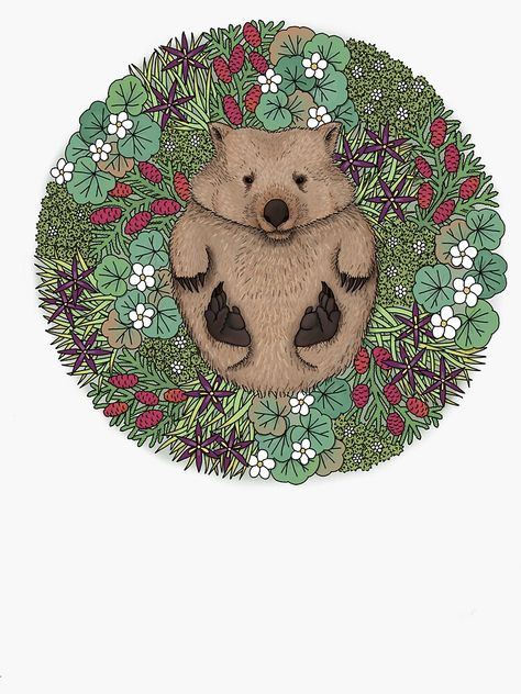 The Wombats Wallpaper, Wombat Drawing, Wombat Painting, Wombat Illustration Drawings, Wombat Illustration, Biology Design, Alpine Plants, Sun Art, Moon Tattoo