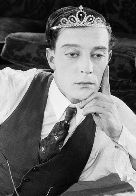 Buster Keaton Buster Keaton, Tiara, A Man, Crown, Black And White, Tumblr, White, Black