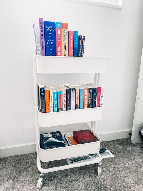 Cart, books, book collection, book storage Aesthetic Book Store, Cozy Horror, Thrifted Books, Reading Book Aesthetic, Ikea Book, Ikea Cart, Book Carts, Disney Room Decor, Bookshelf Inspiration