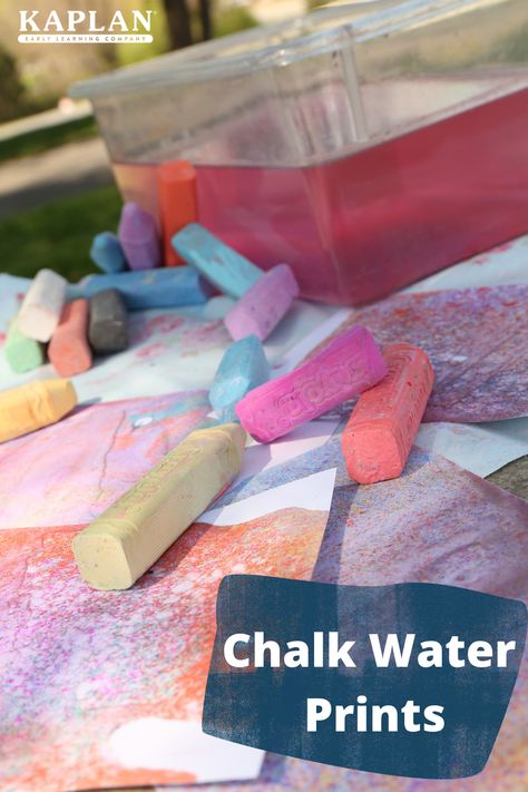 Chalk Stem Activities, Chalk Water Painting, Crafts With Chalk, Chalk On Paper Art, Water From A Rock Craft, Water Art Preschool, Chalk Art Preschool, Liquid Chalk Art, Water Themed Crafts