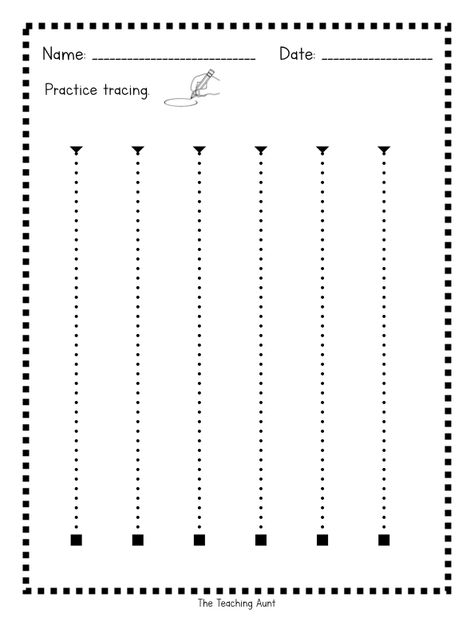 Tracing Lines Worksheets - The Teaching Aunt Dotted Lines Worksheets, Tracing Lines Preschool Free Printable, Standing Line, Tracing Lines Worksheets, Lines Worksheet, Line Tracing Worksheets, Tracing Worksheets Free, Prewriting Skills, Tracing Lines