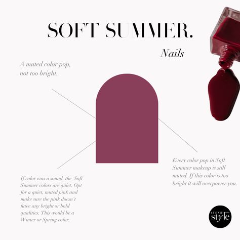 Soft Summer Nails Colour, Red Lipstick For Soft Summer, Soft Summer Nail Polish, Soft Summer Nail Polish Colors, Soft Summer Red Lipstick, Makeup For Soft Summer, Soft Summer Dark, Soft Summer Nail Colors, Soft Summer Jewelry